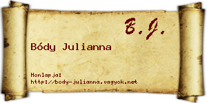 Bódy Julianna névjegykártya